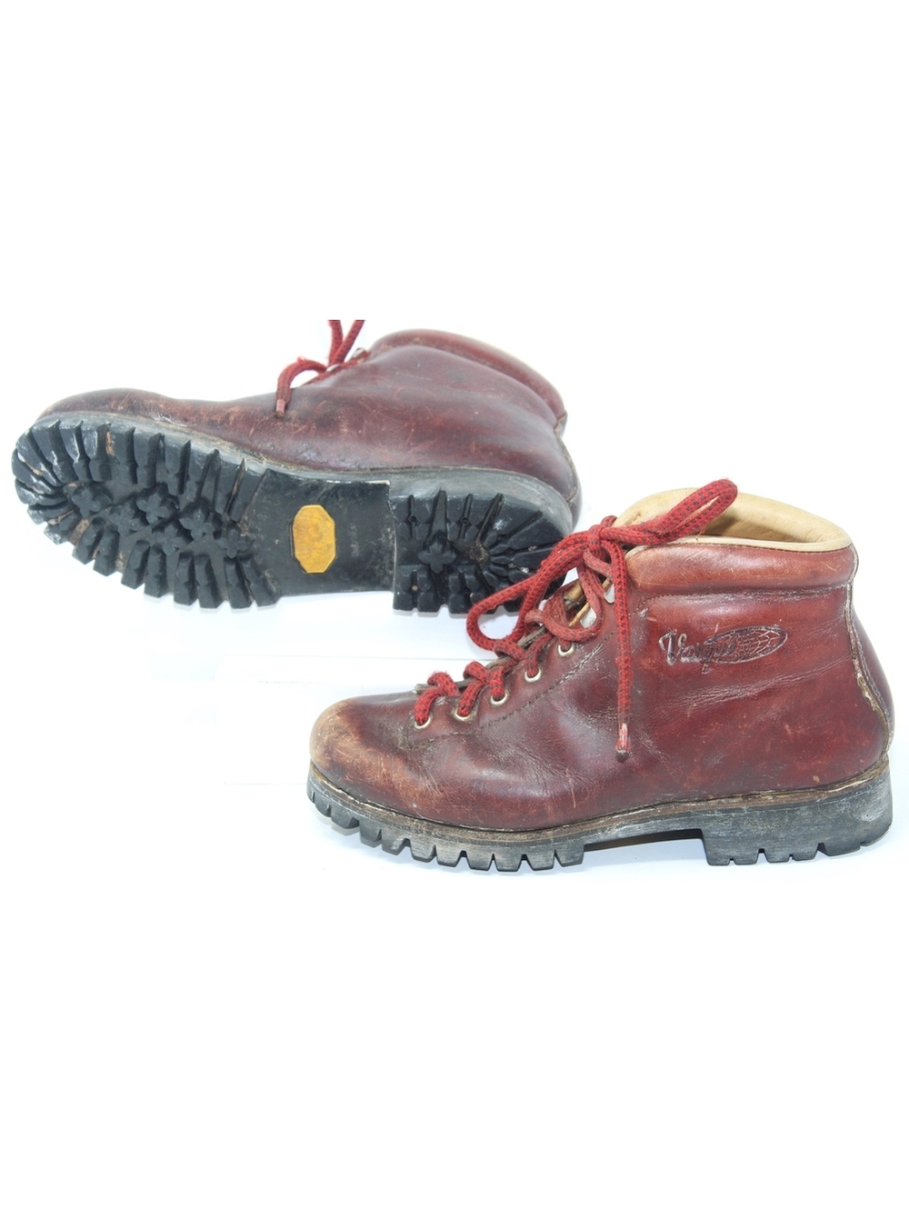 VTG Vasque Highlander Mountaineering Womens 7A Brown Leather Hiking Boots Vibram